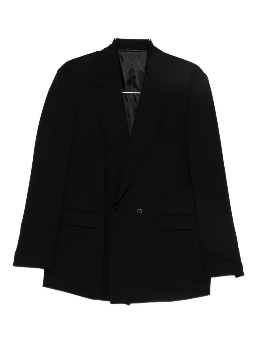 Daniele Alessandrini Double-Breasted Black Blazer With Wide Lapels