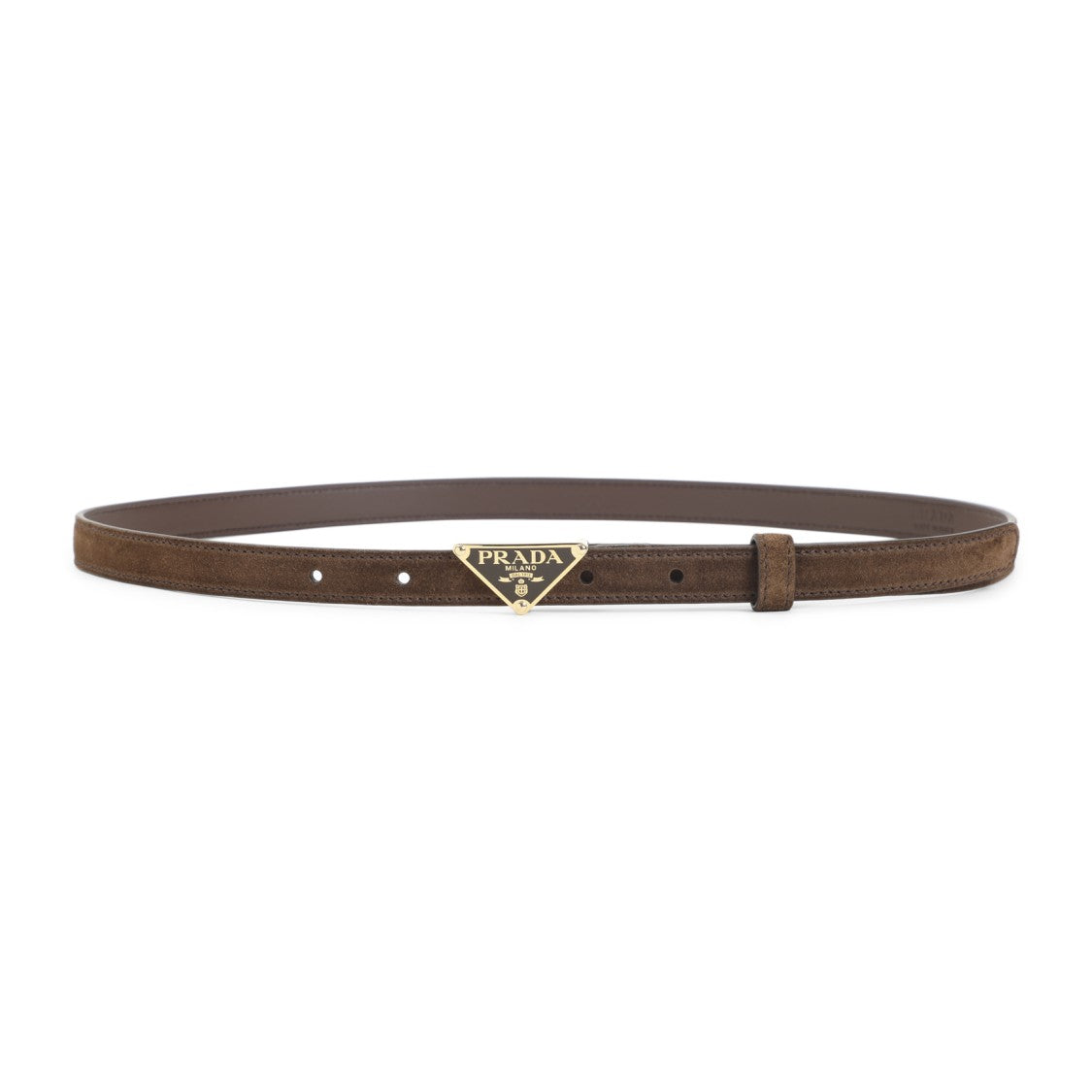Prada Slim Brown Calf Leather Belt