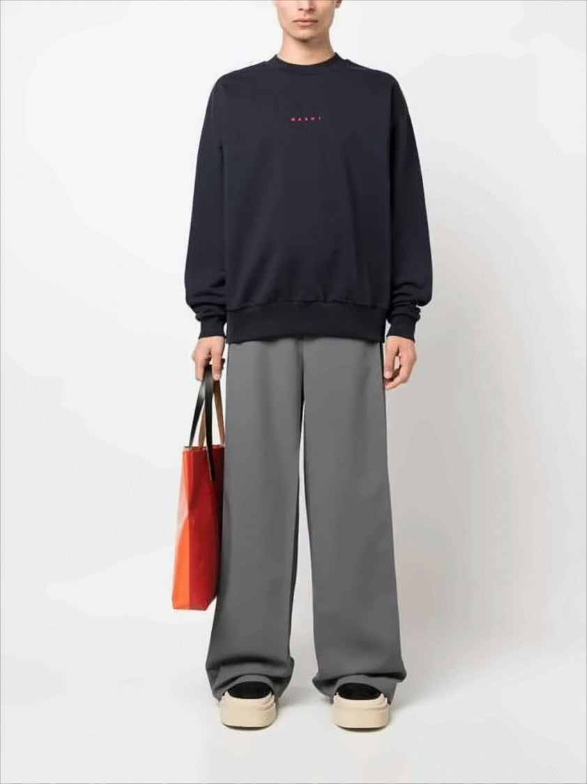 Marni Relaxed-Fit Black Long-Sleeve Sweatshirt With Embroidered Logo