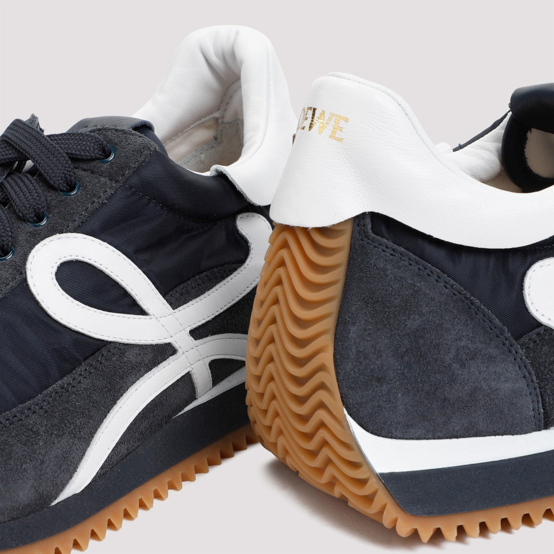 Loewe Flow Runner Dark Navy Suede Leather Sneakers