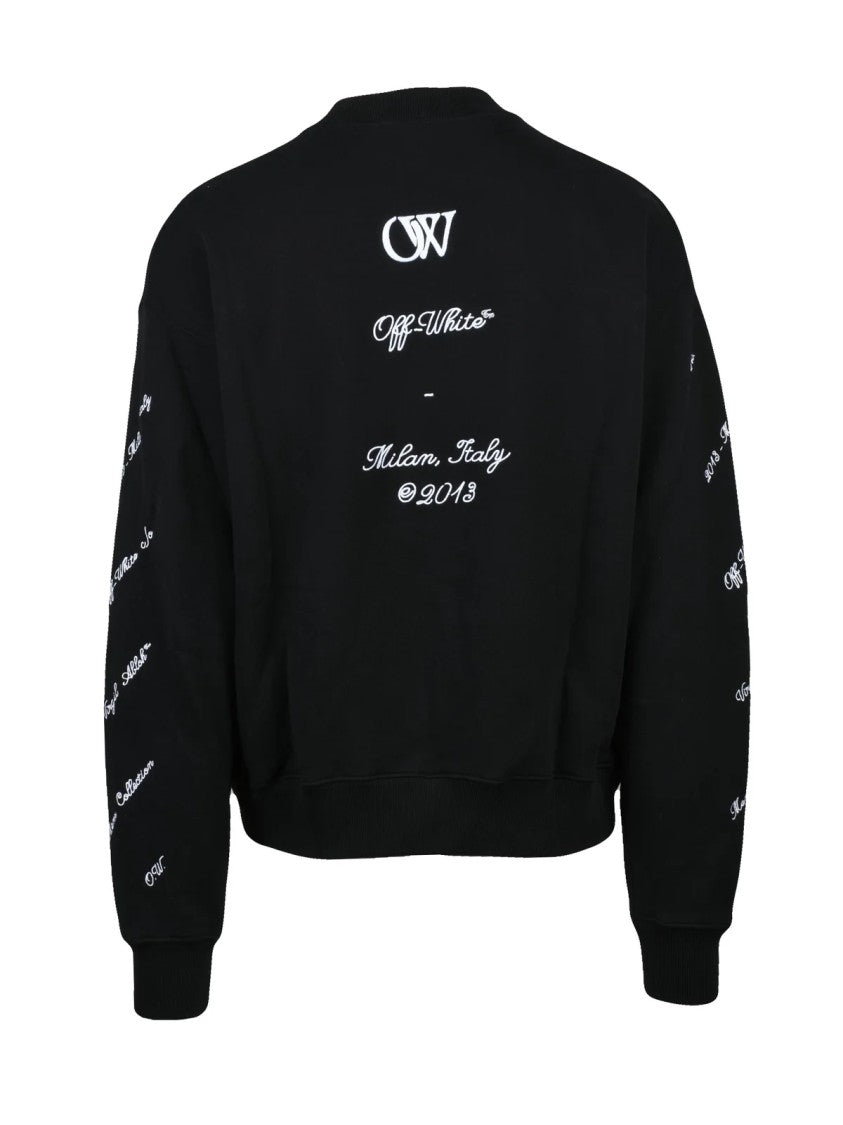 Off-White Black Cotton Minimalist Sweatshirt