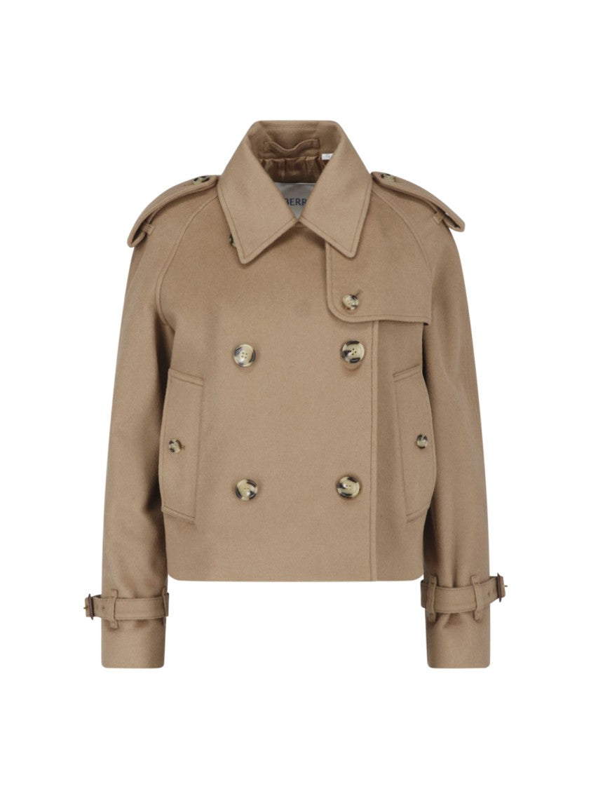 Burberry Double-Breasted Structured-Collar Cropped Jacket