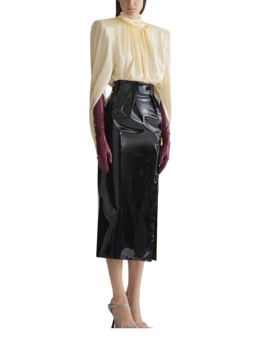 Mugler Draped High Neck Top With Concealed Fastening