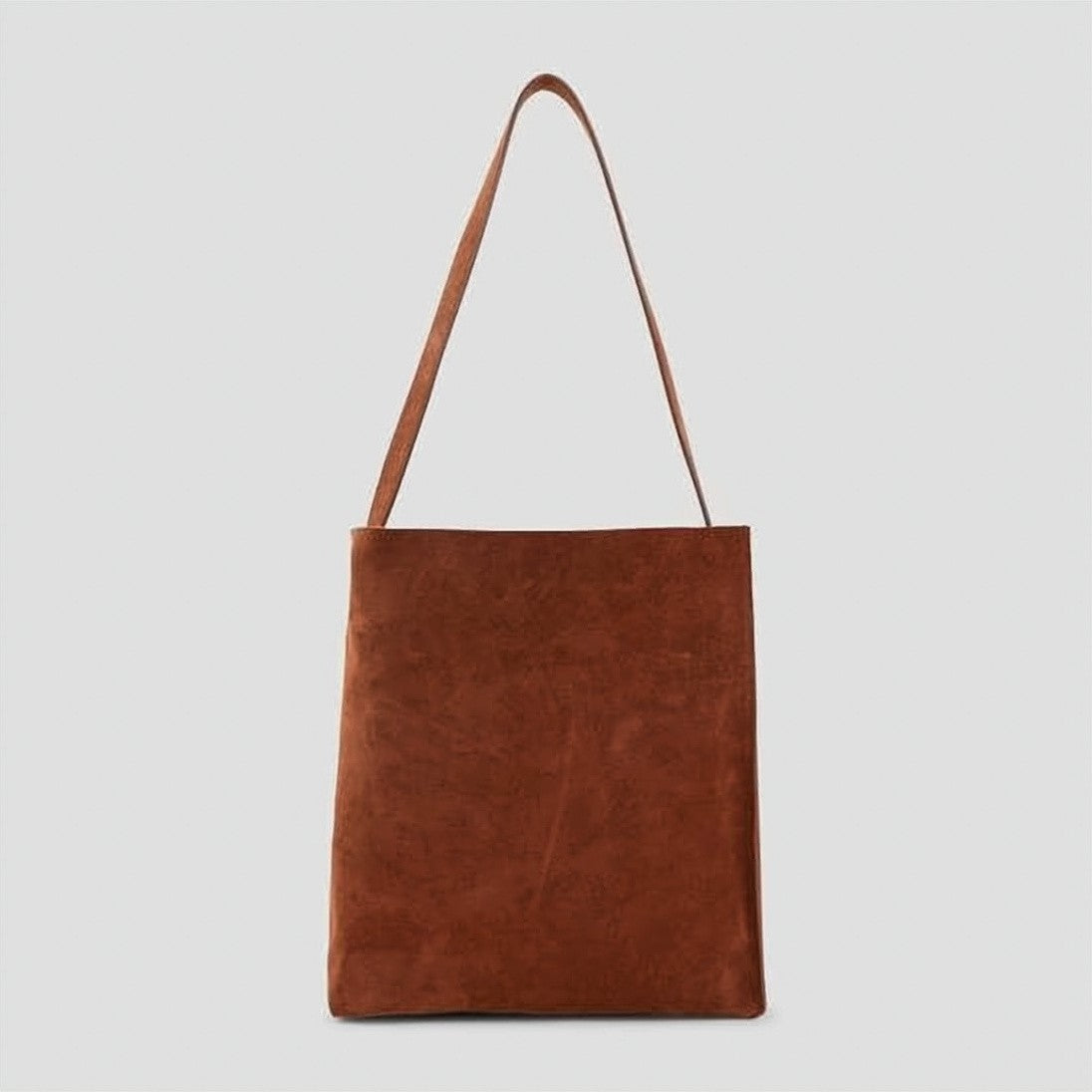 Marni Rectangular Brown Suede Shoulder Bag With Single Strap