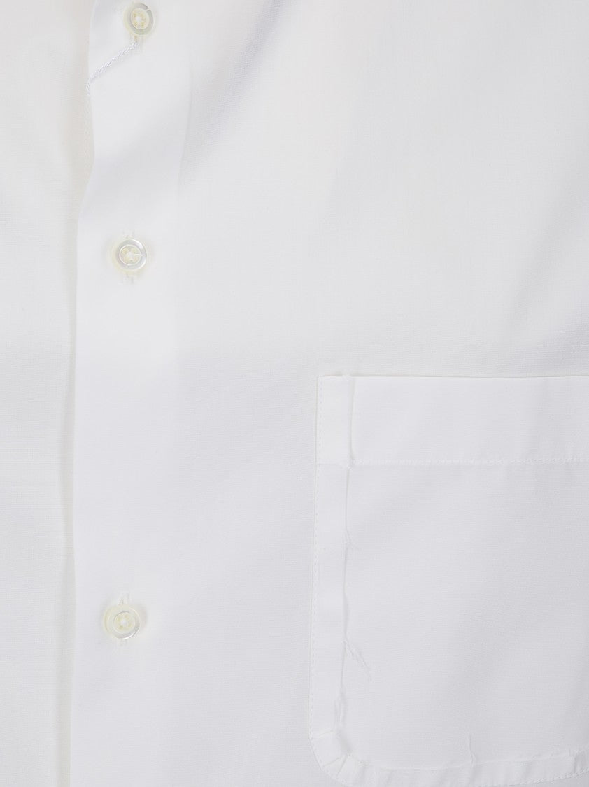 Maison Margiela White Short-Sleeved Shirt With Classic Button-Down Front And Timeless Silhouette