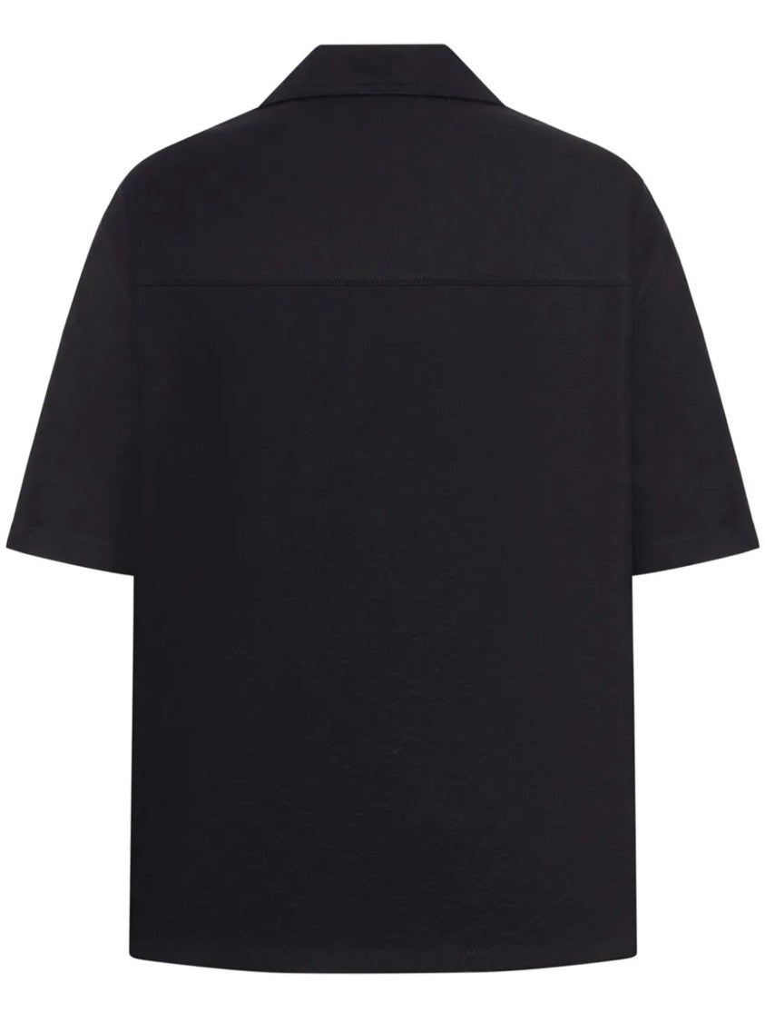 Gucci Black Boxy Short-Sleeved Camp Collar Shirt
