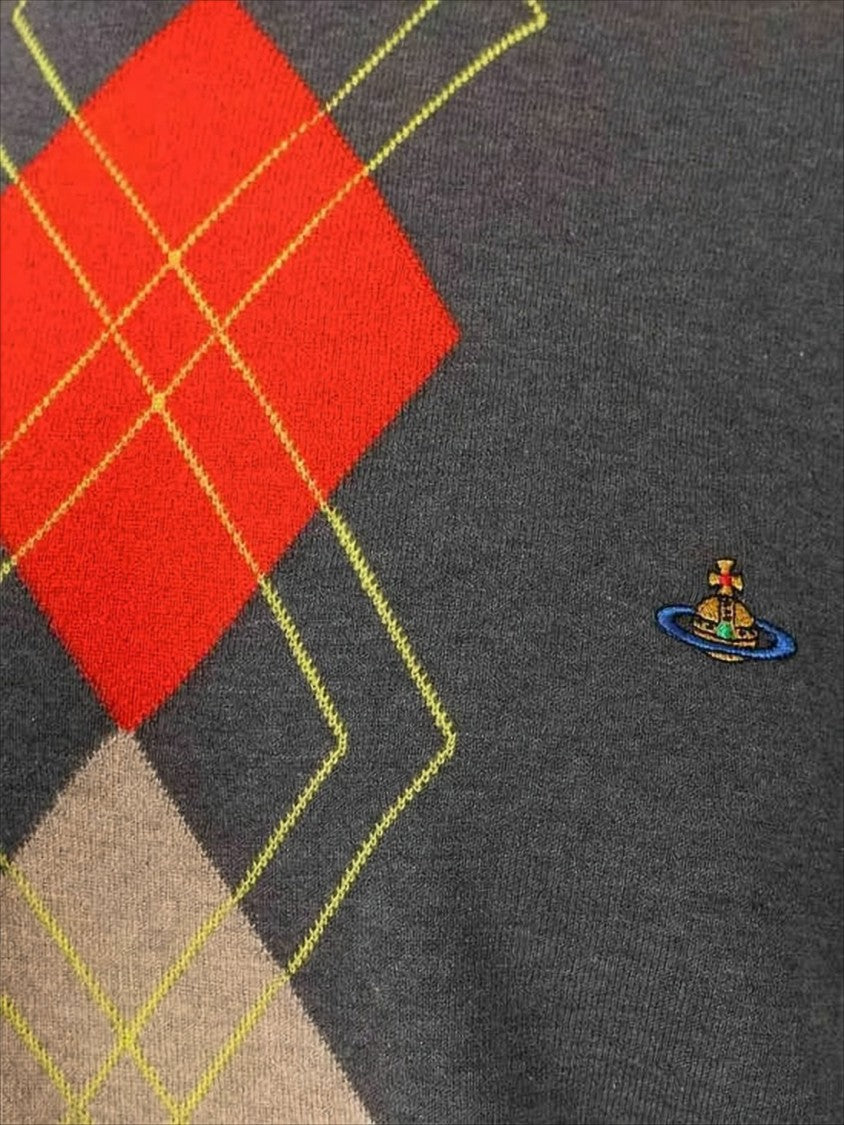 Vivienne Westwood Argyle Pattern Knit Sweater