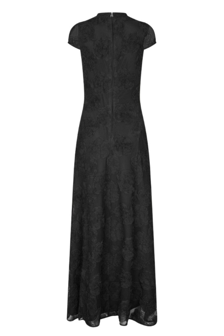 Rotate High Neck Floral Print Maxi Dress With Semi-Sheer Detail