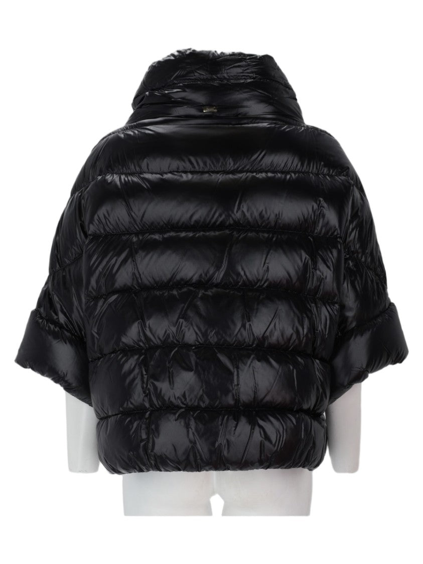 Herno Puffer-Style Black Sports Jacket With Glossy Finish
