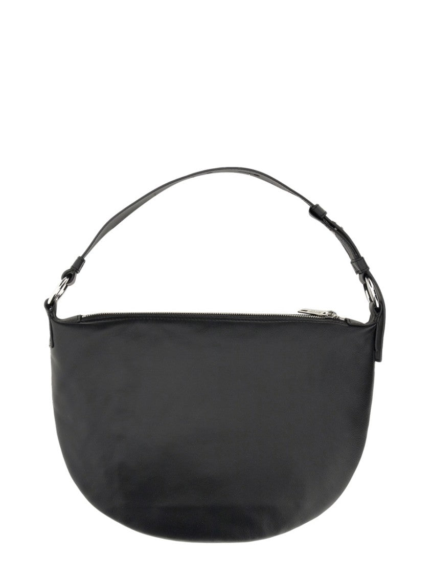 Moschino Rounded Black Nylon Shoulder Bag