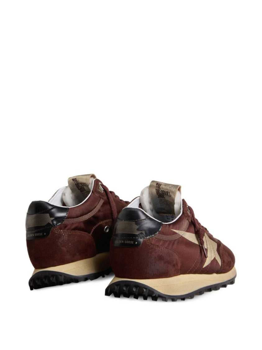 Golden Goose Burgundy Suede Beige Star Sneakers