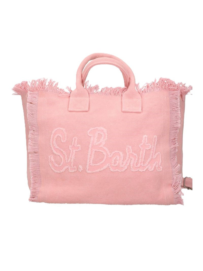 Mc2 Saint Barth Fringed Edge Tote Bag With Textured Script Detail