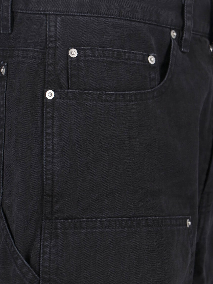 Tonywack Black Cotton Denim Cargo Shorts