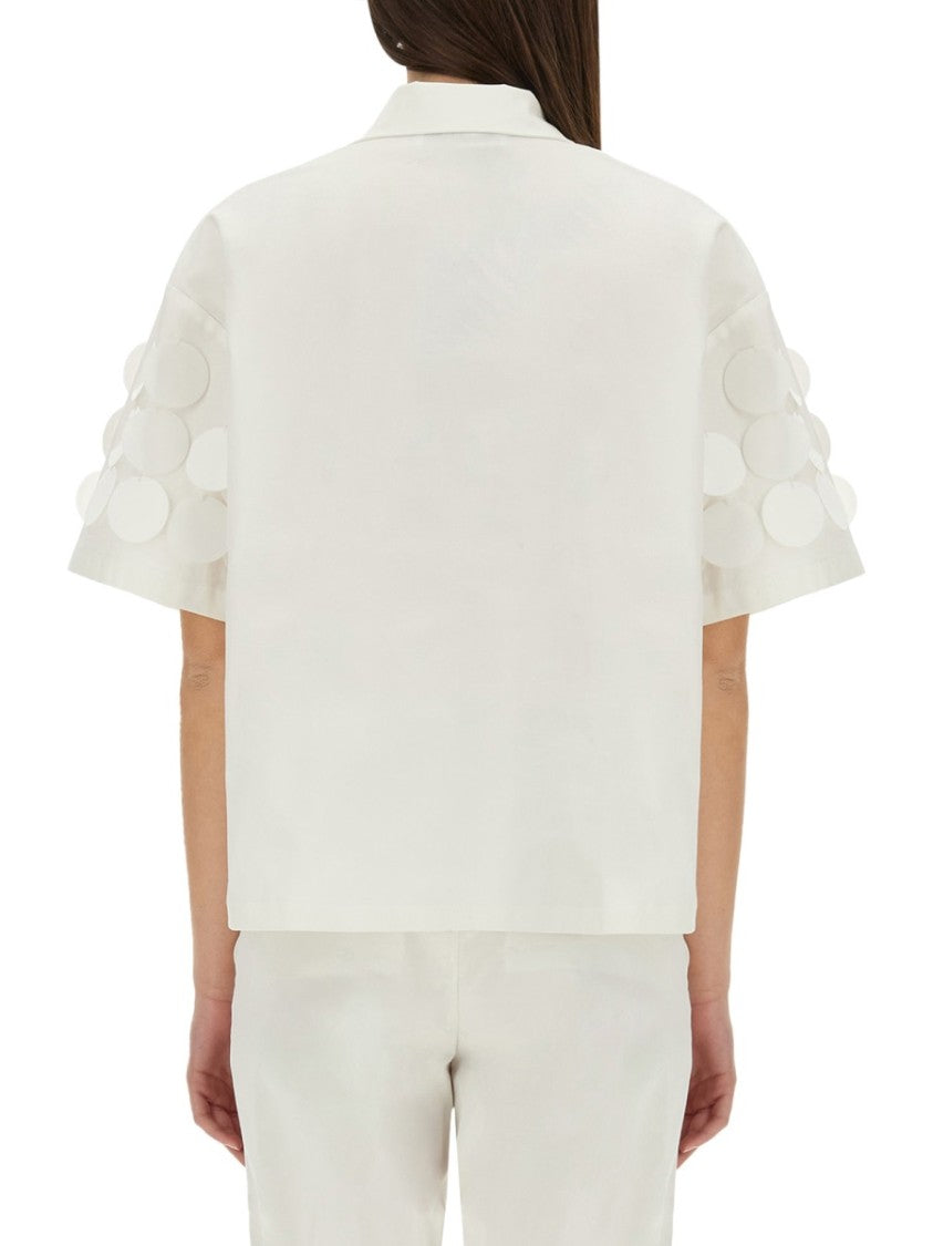 Msgm Textured White Cotton Shirt