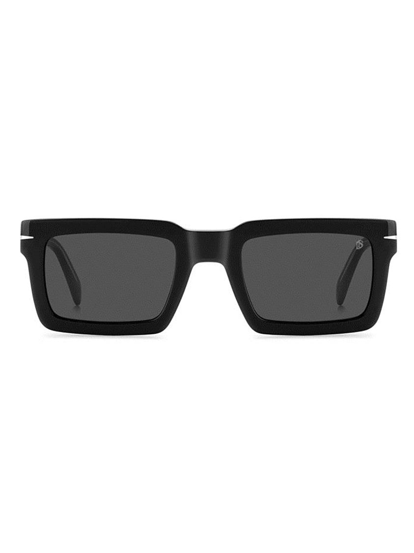 David Beckham Rectangular Acetate Sunglasses With Metallic Accents