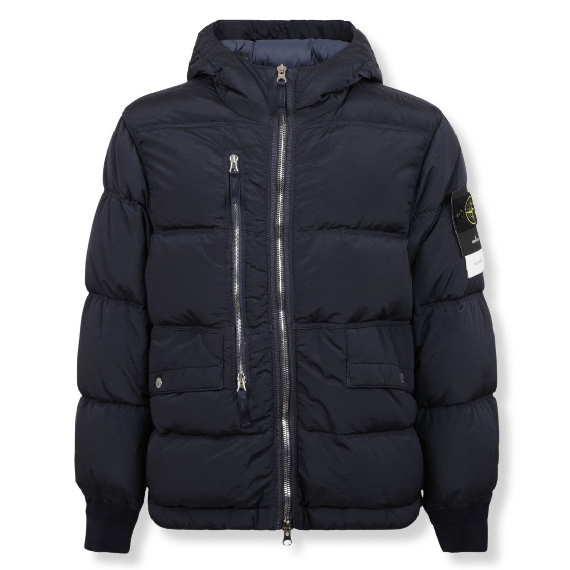 Stone Island Quilted Black Nylon Parka With Hood