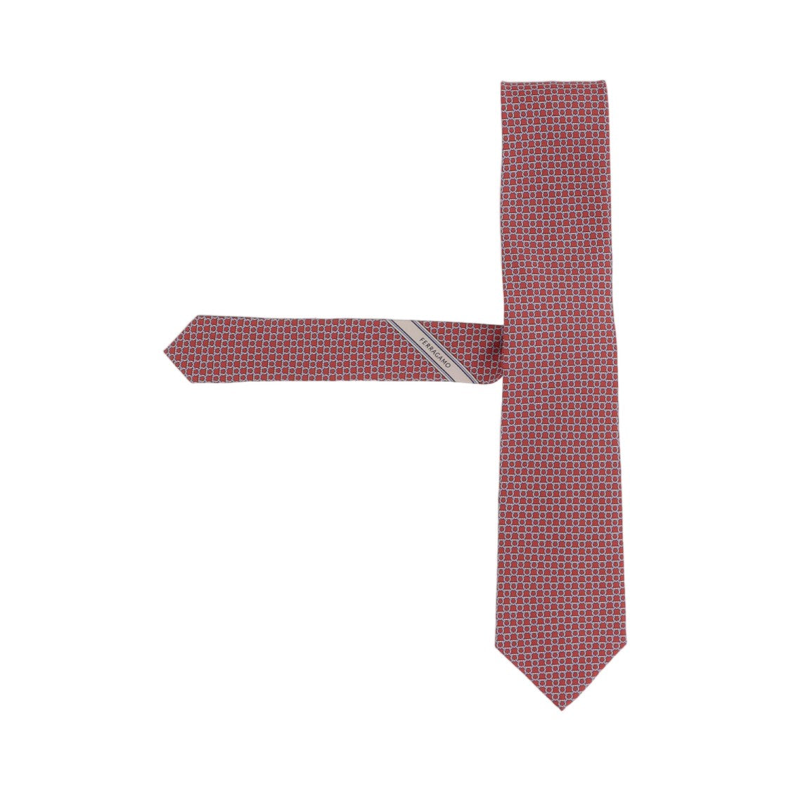 Salvatore Ferragamo Red Patterned Silk Tie