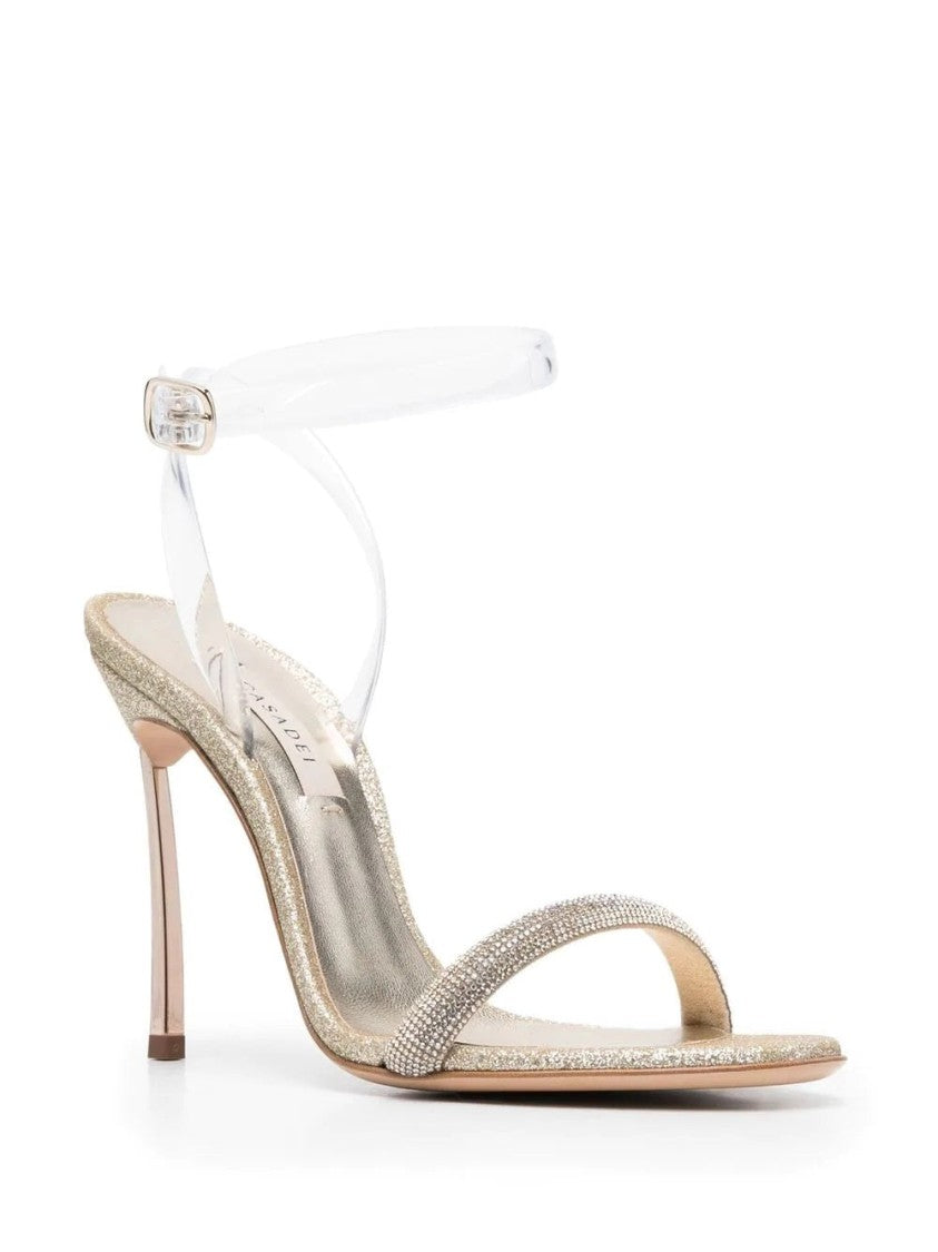 Casadei Transparent High Heel Sandals With Glitter Finish