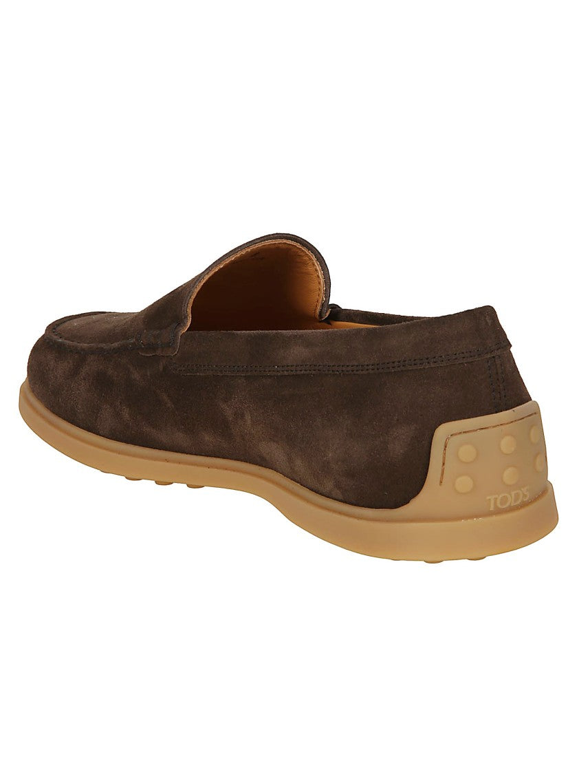 Tod's Brown Pantofola 78L Calf Leather Loafers