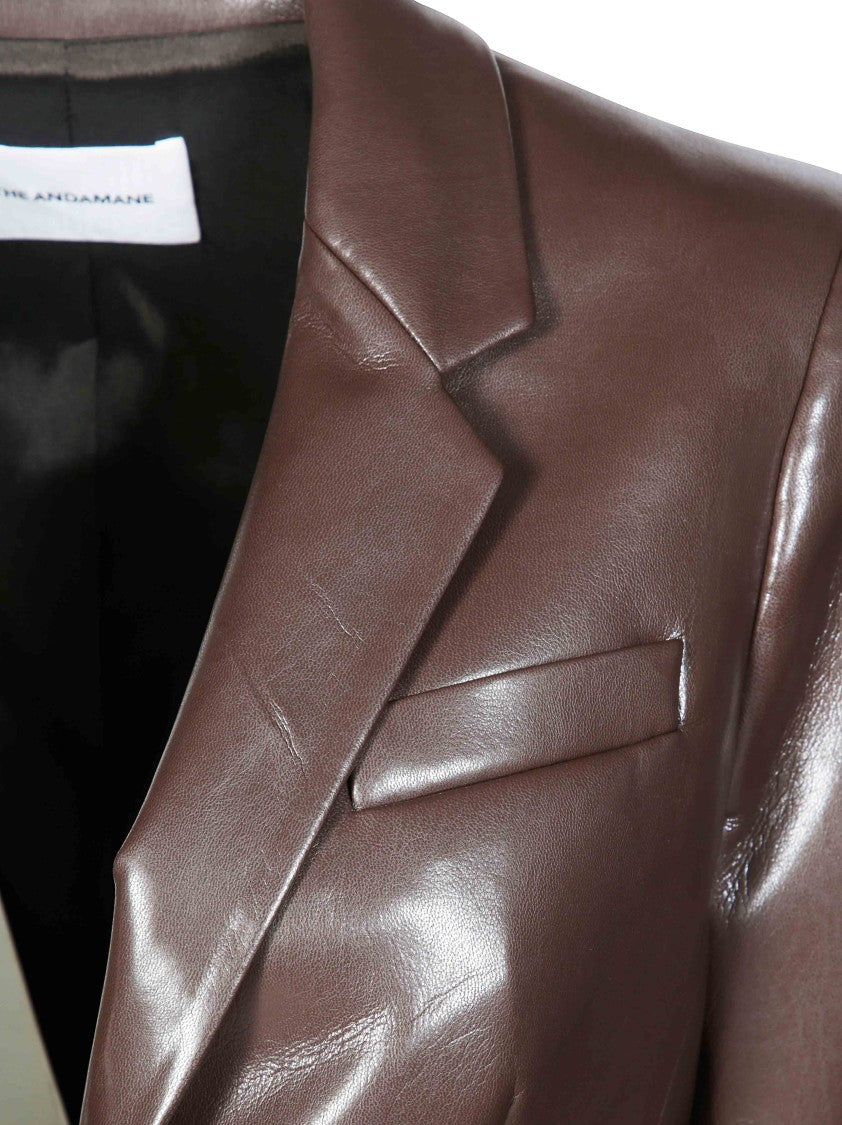 The Andamane Zefira Fitted Faux-Leather Blazer