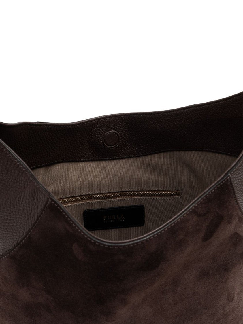 Furla Curved Medium Handbag In Smooth Leather