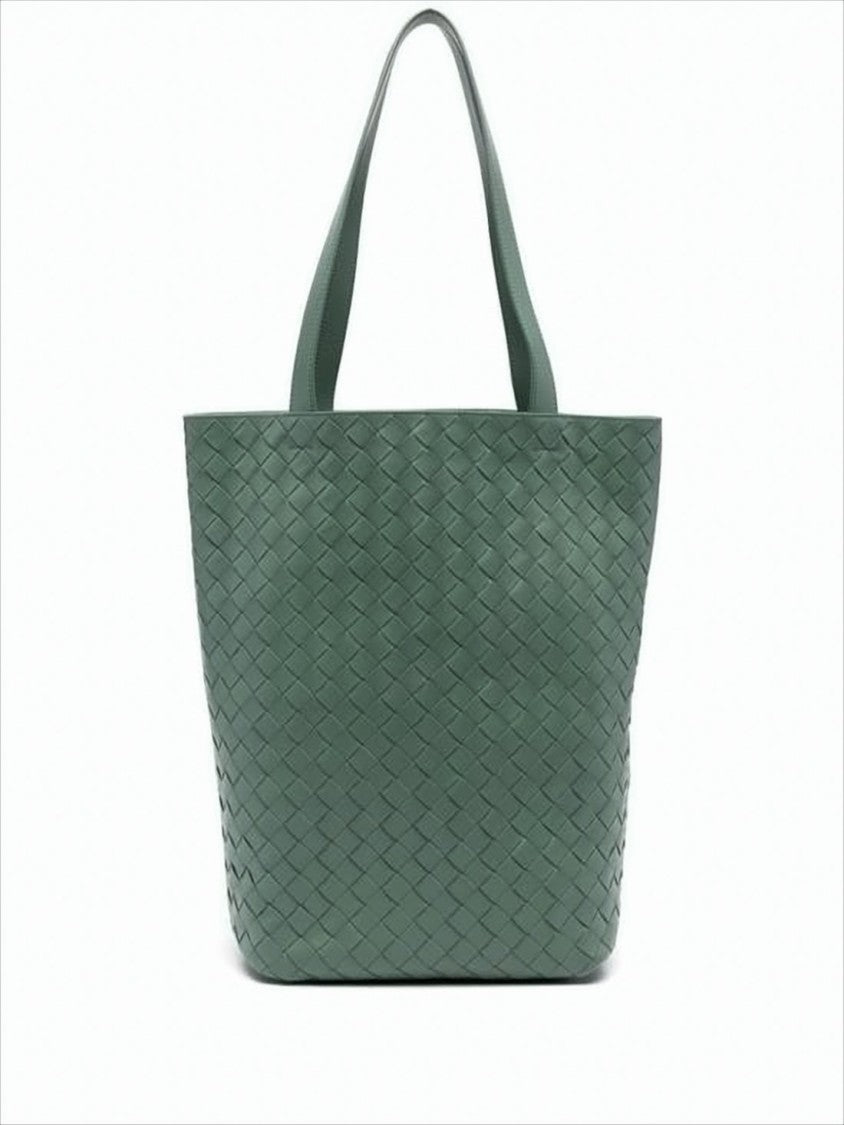 Bottega Veneta Structured Woven Leather Tote Bag