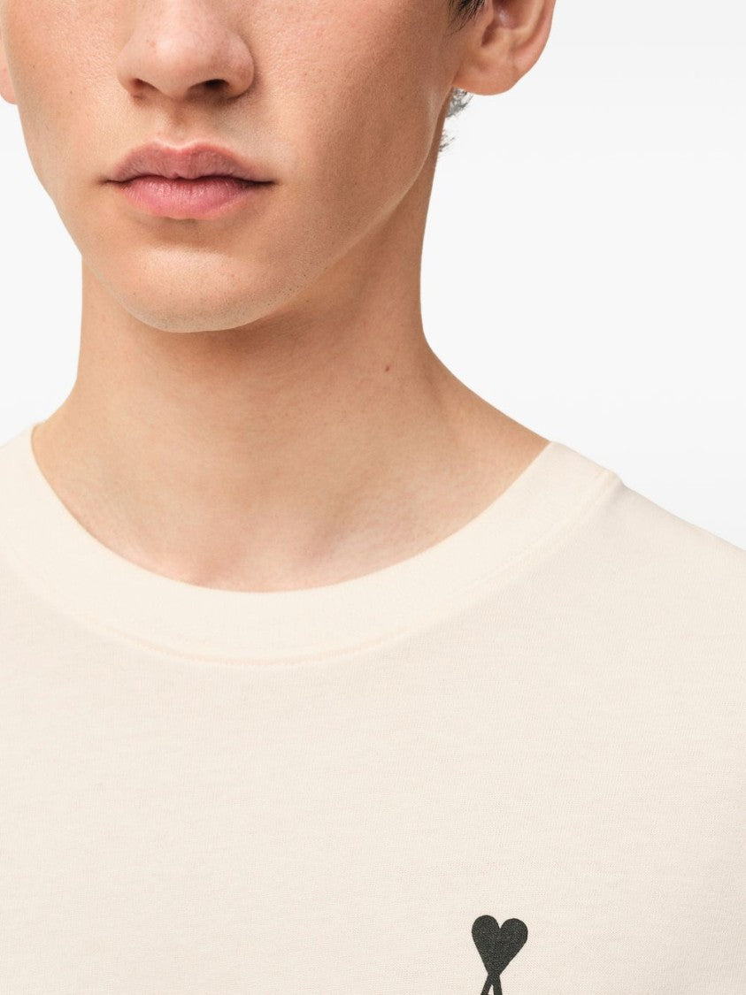 Ami Paris Cream Short-Sleeve T-Shirt