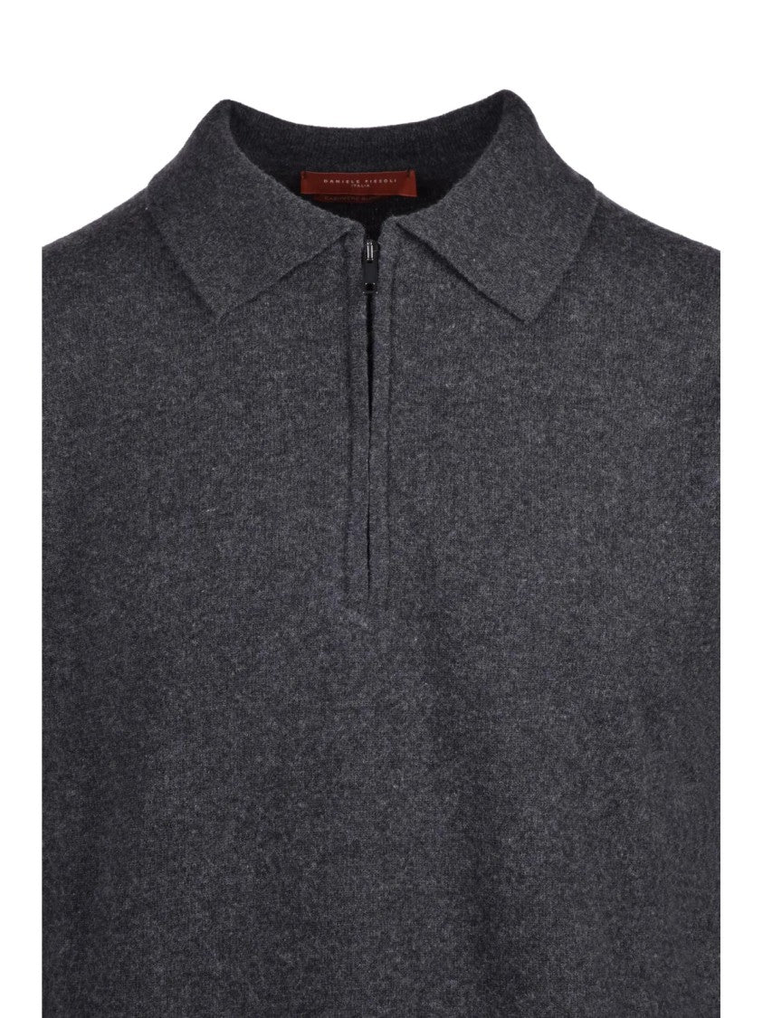 Daniele Fiesoli Refined Knit Polo Shirt With Half-Zip Closure