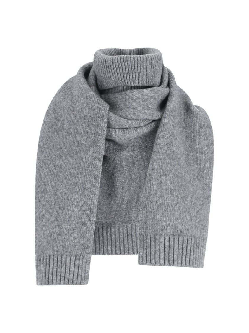 Ivir Classic Rectangular Scarf In Medium Grey With Fringed Edges