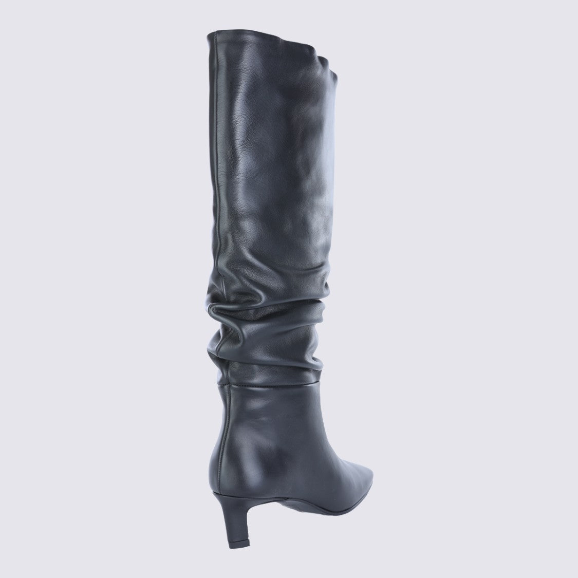 Alohas Pointed Toe Slouchy Boots With Mid-Height Kitten Heel