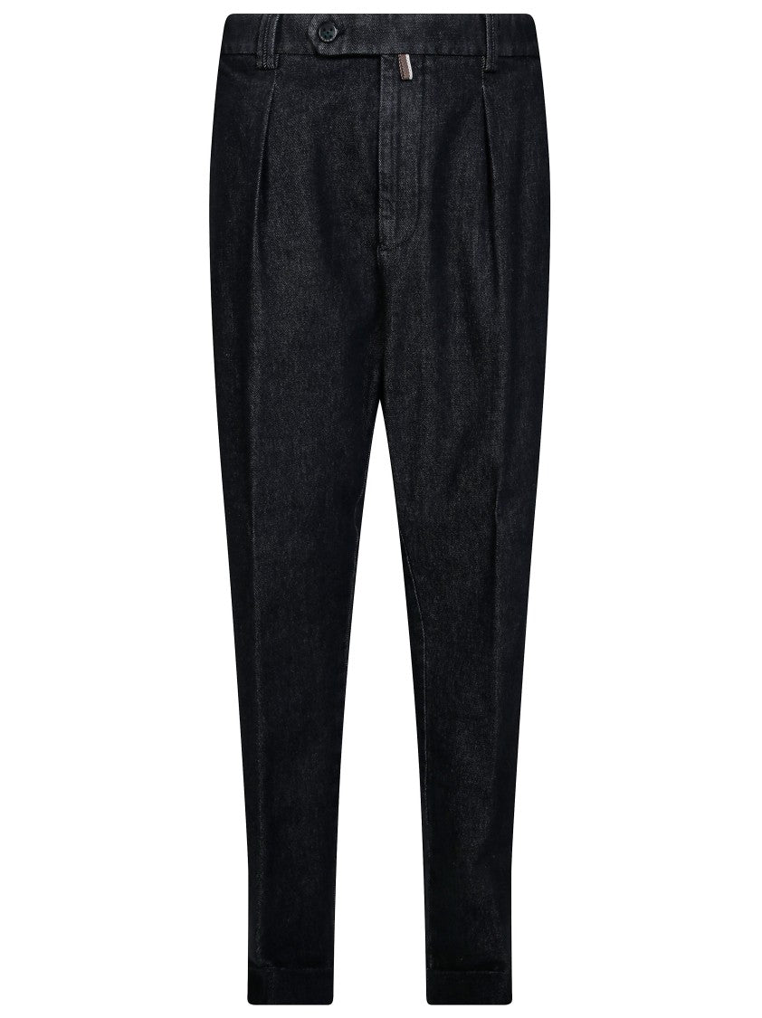 Berwich Black Tailored Pleated Formal Pants