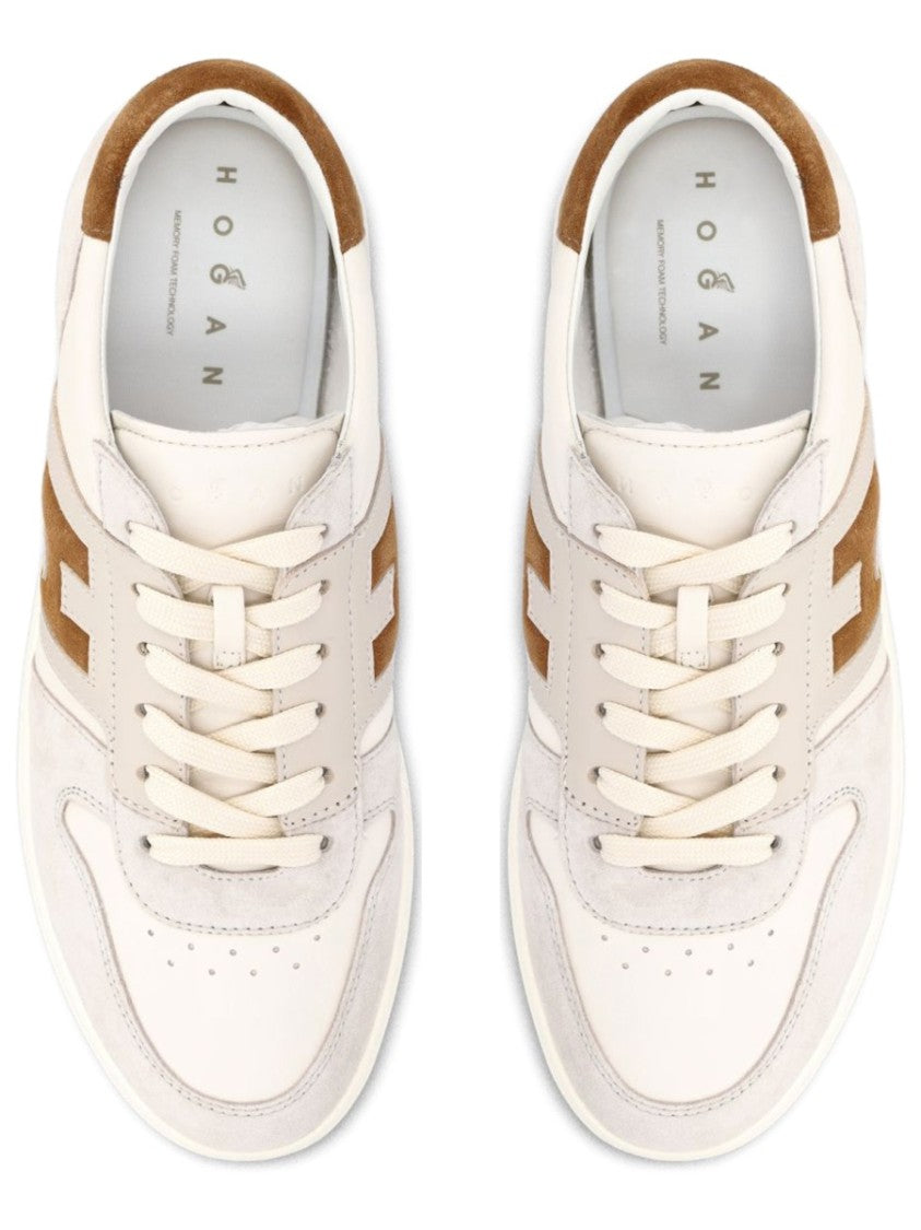 Hogan H-Tv Suede Panel Leather Sneakers