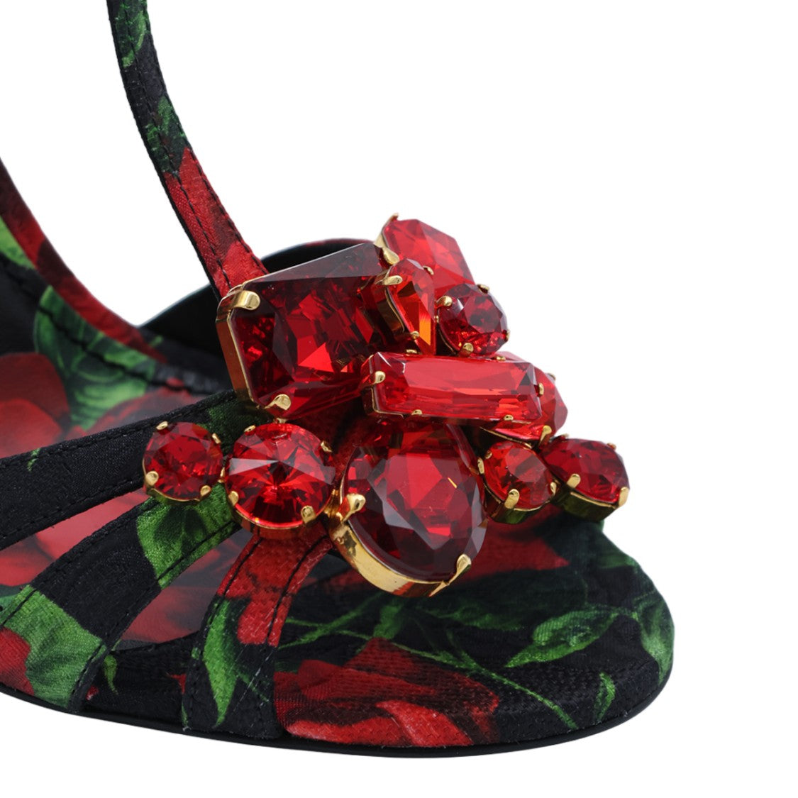 Dolce & Gabbana Gemstone Embellished T-Strap High-Heeled Sandals