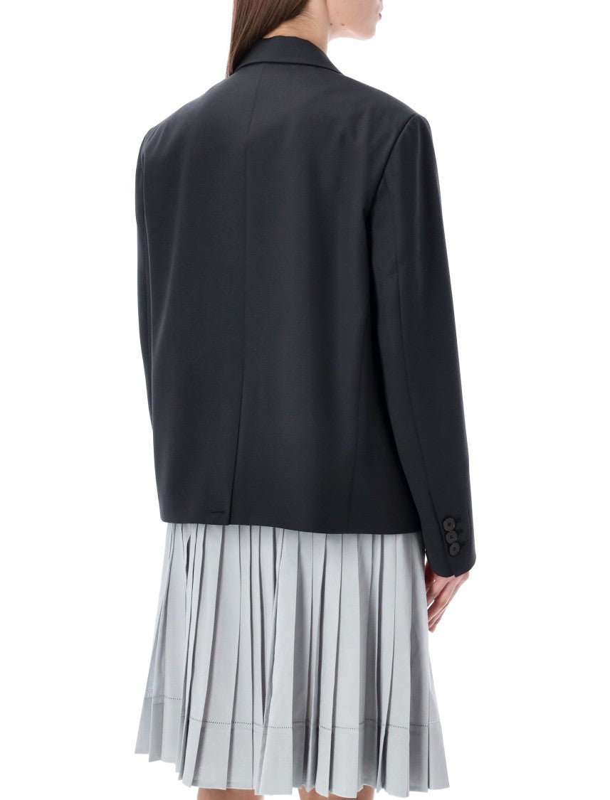 Low Classic Charcoal Tailored Jacket With Notched Lapels