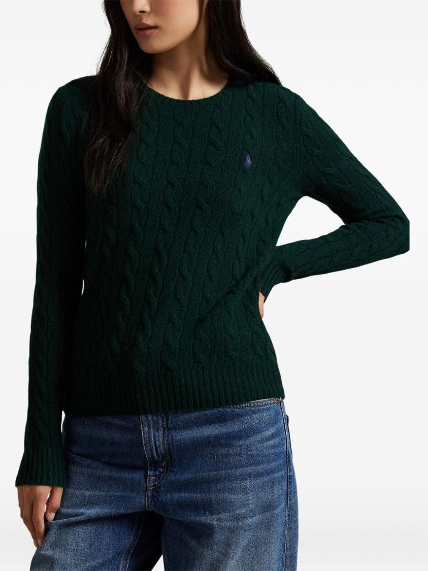 Polo Ralph Lauren Cable Knit Sweater With Crew Neck And Signature Logo