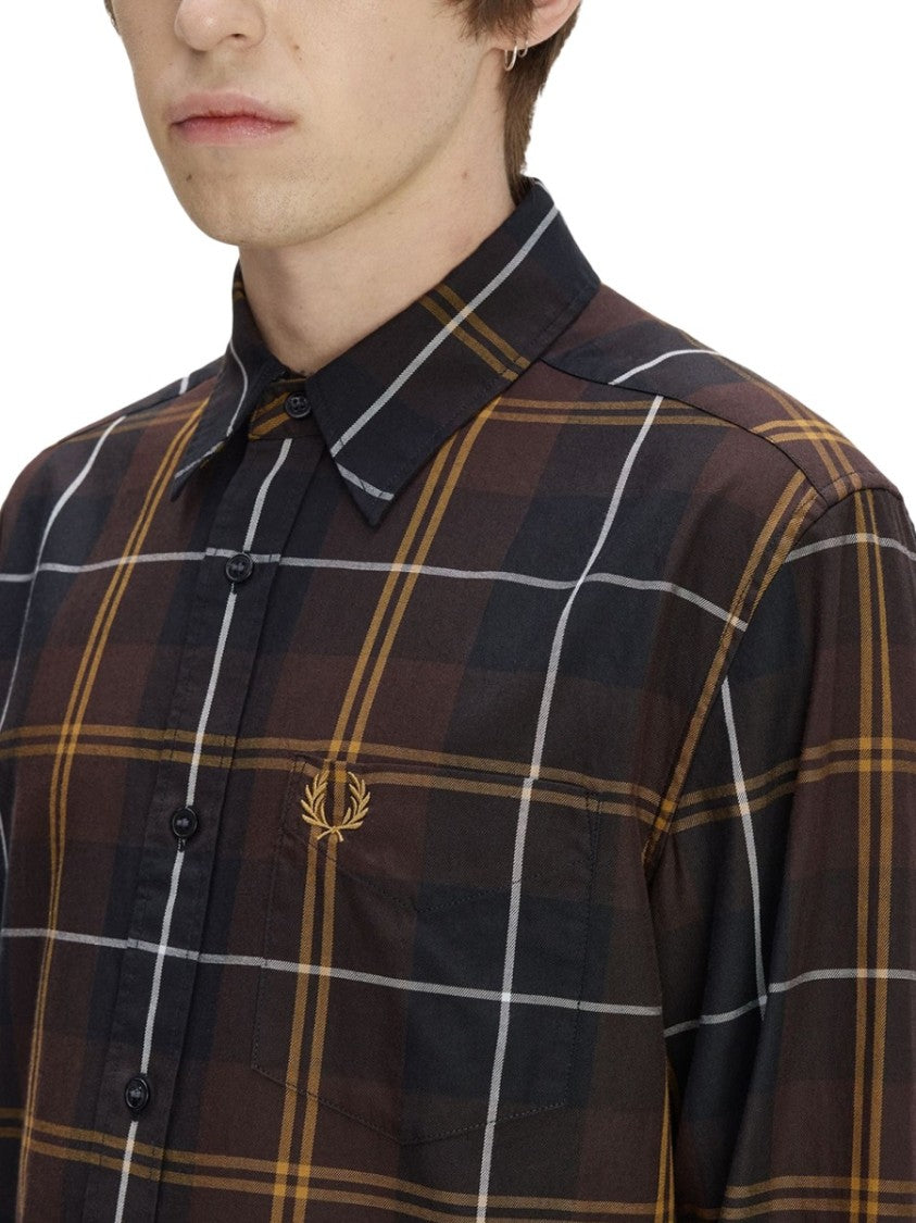 Fred Perry Camicia In Cotone Plaid Long-Sleeve Casual Shirt