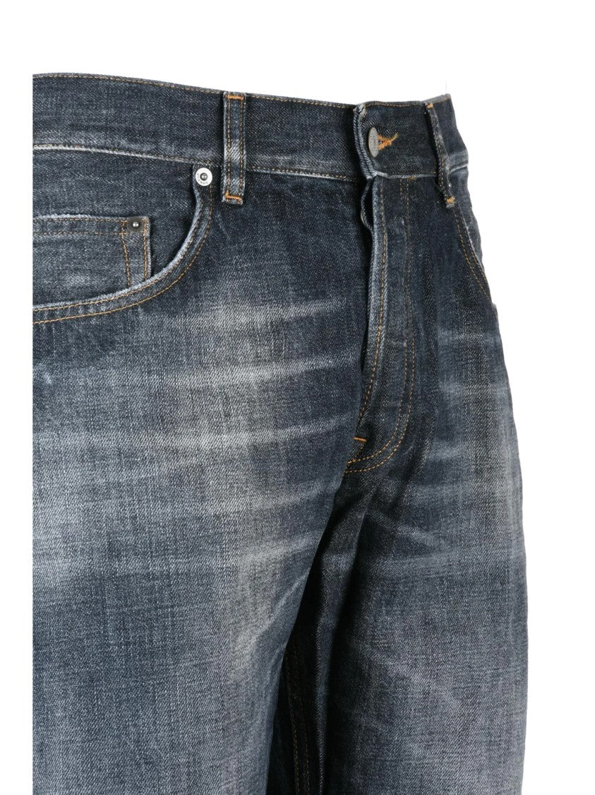 Dondup Midnight Blue Sustainable Cotton-Blend Straight-Leg Jeans