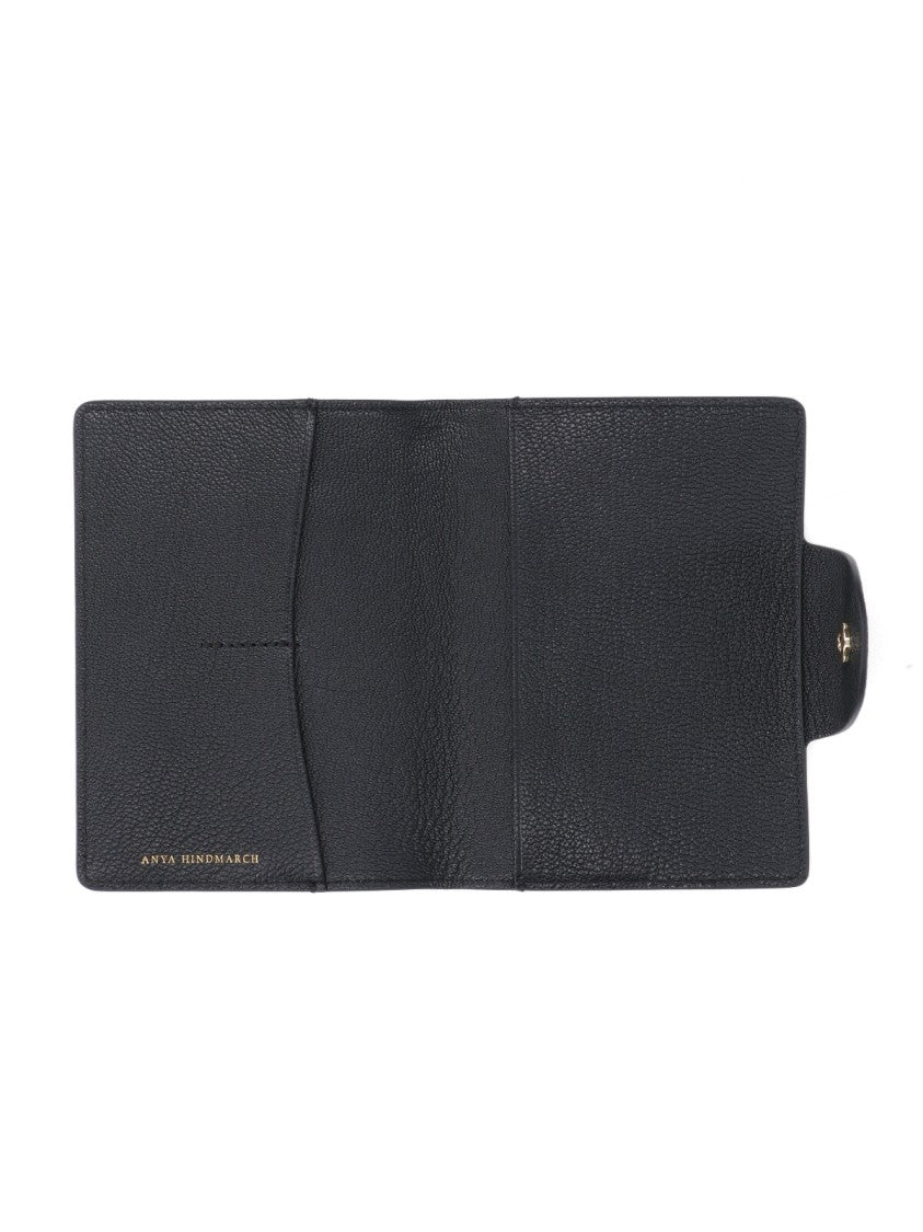 Anya Hindmarch Black Eyes Goat Leather Passport Holder