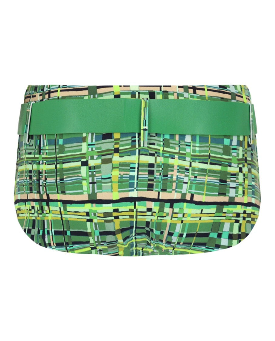 Ferragamo Checkered Belted Swim Bottoms