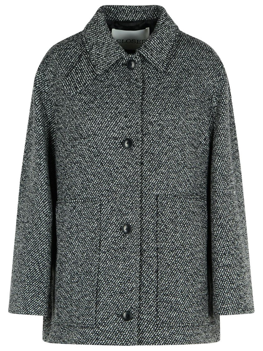 Closed Melange Grey Wool Blend Coat