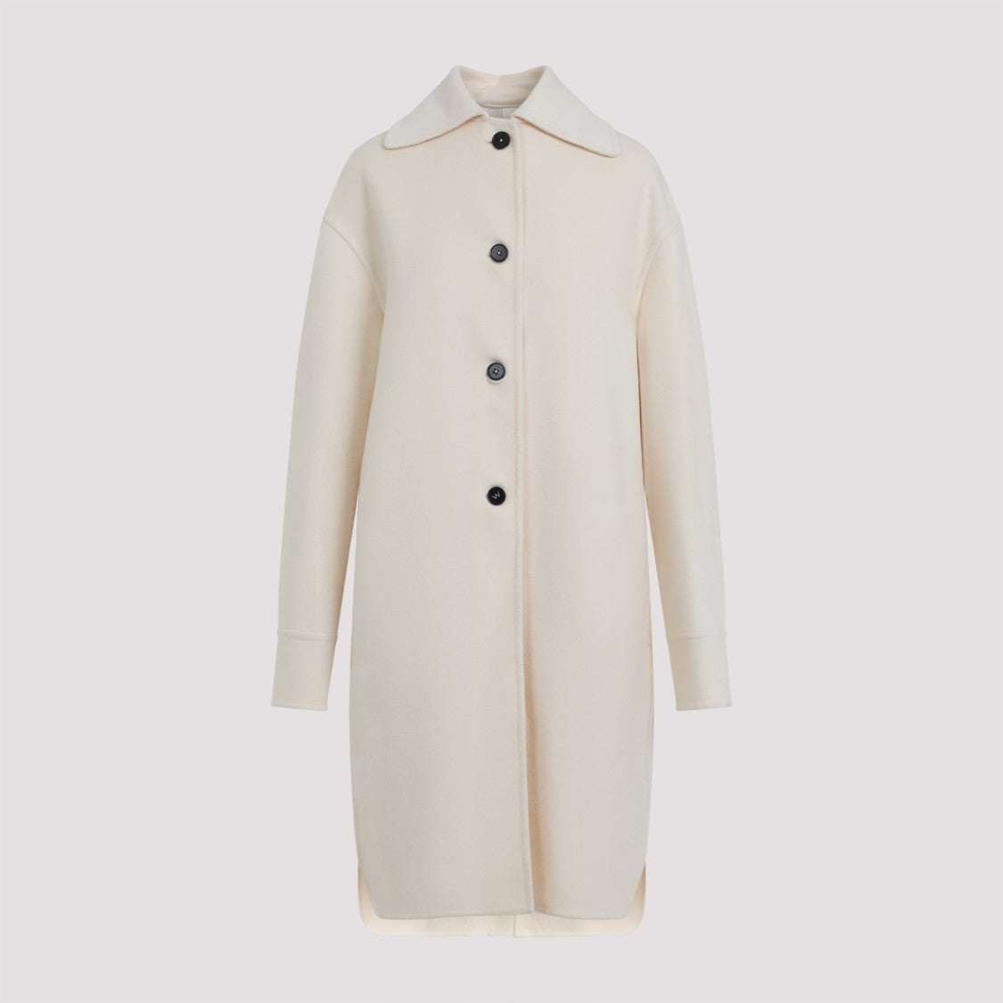 Jil Sander Pearl White Wool W 04 Double Breast Coat