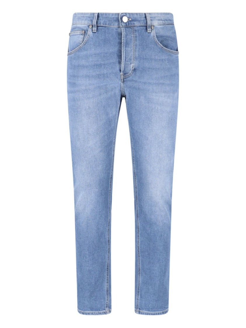 Pt Torino Blue Straight-Leg Stretch Cotton Jeans