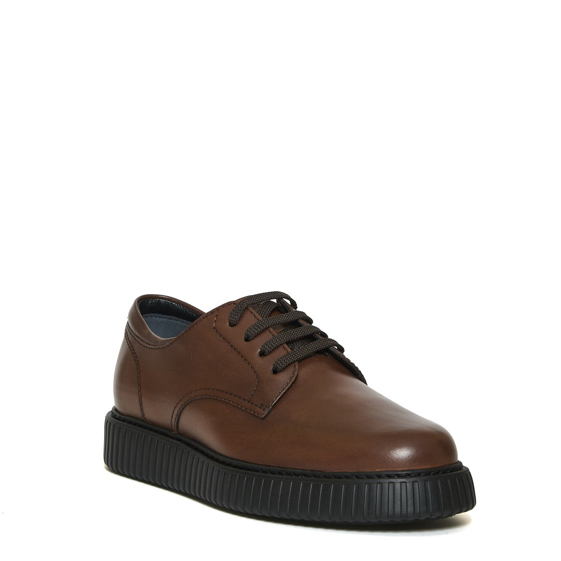 Hogan Brown Lace-Up Striped Bottom