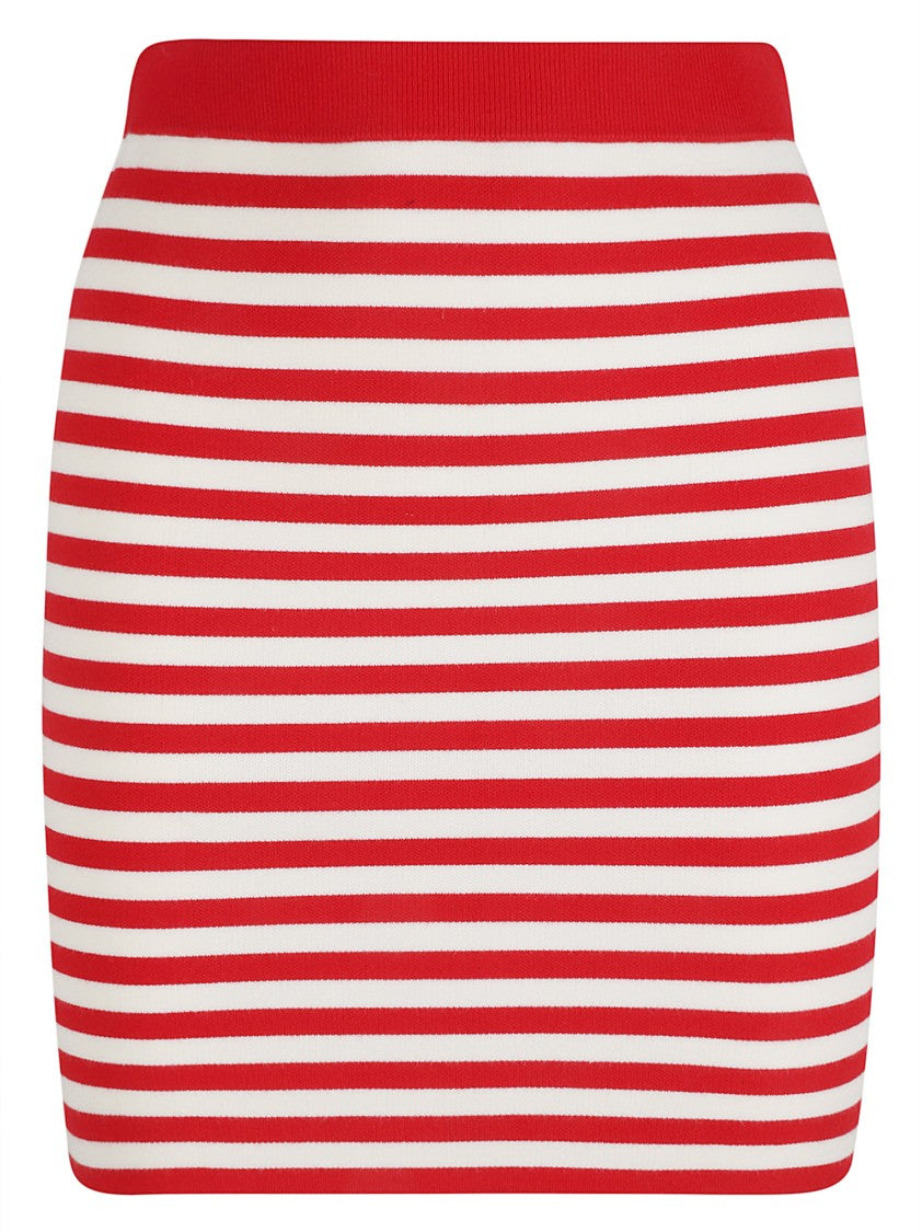 Max Mara Fitted Striped Skirt With Elasticized Waistband