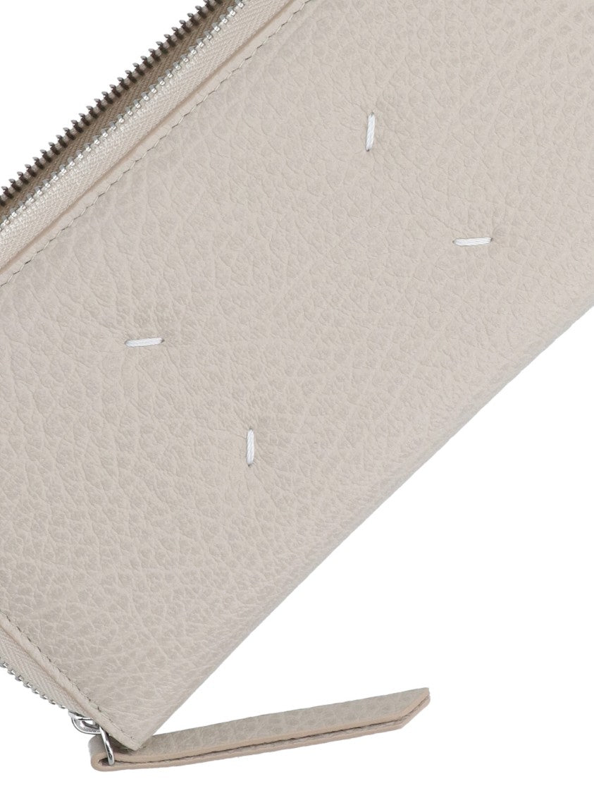 Maison Margiela Grey Four Stitches Textured Leather Wallet