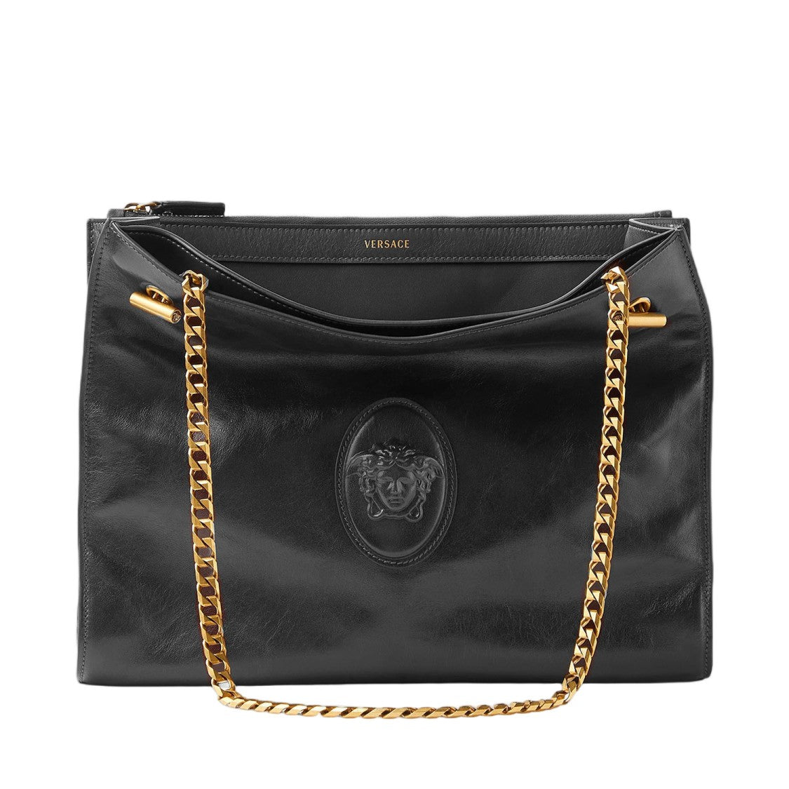 Versace Cabine Leather Shoulder Bag