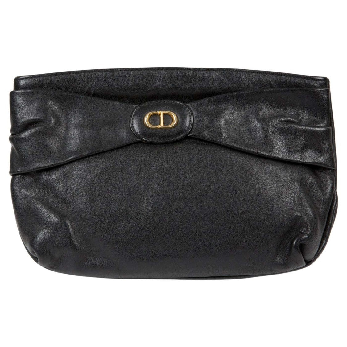 Christian Dior Black Leather Clutch Bag
