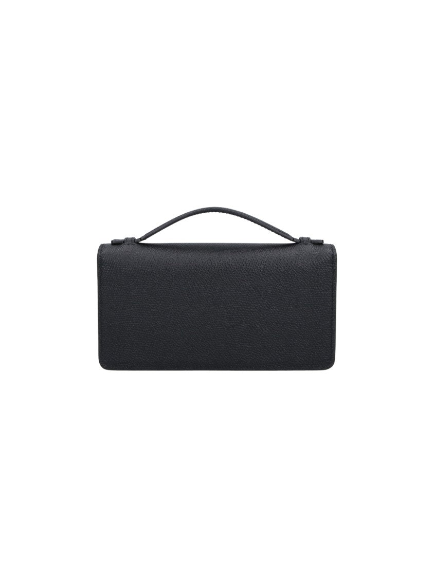 Valentino Garavani Black Leather Vlogo Signature Shoulder Bag