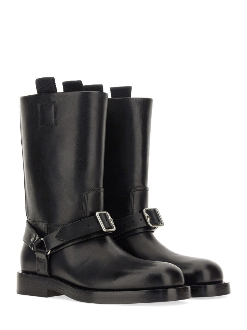 Burberry Knee-High Saddle Boots With Buckle Detail
