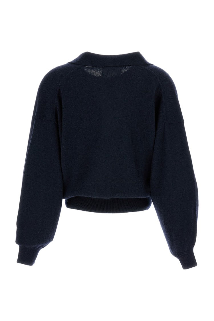 Lisa Yang Mid-Weight Pure Cashmere Polo Sweater With Ribbed Trims